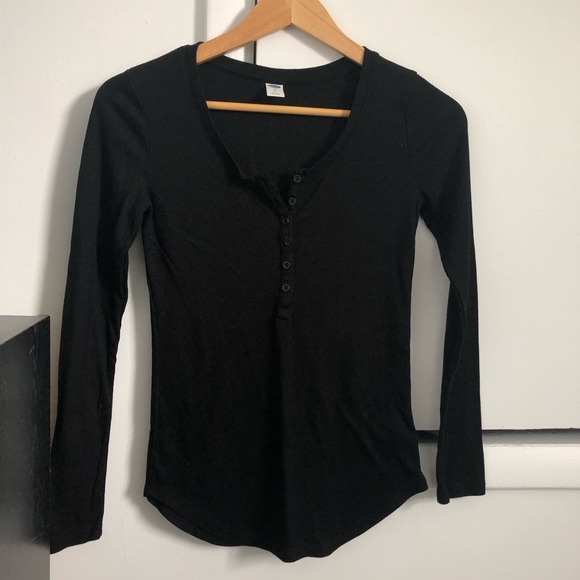 Old Navy Tops - Old Navy Black Ribbed Henley Long Sleeve Tee XS Old Navy Tops - Old Navy Black Ribbed Henley Long Sleeve Tee XS